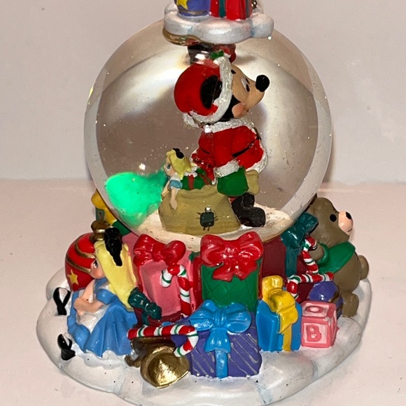 MICKEY Mouse Snow Globe Hanging Ornament Christmas Surrounded By Toys. Undated. - Picture 5 of 17